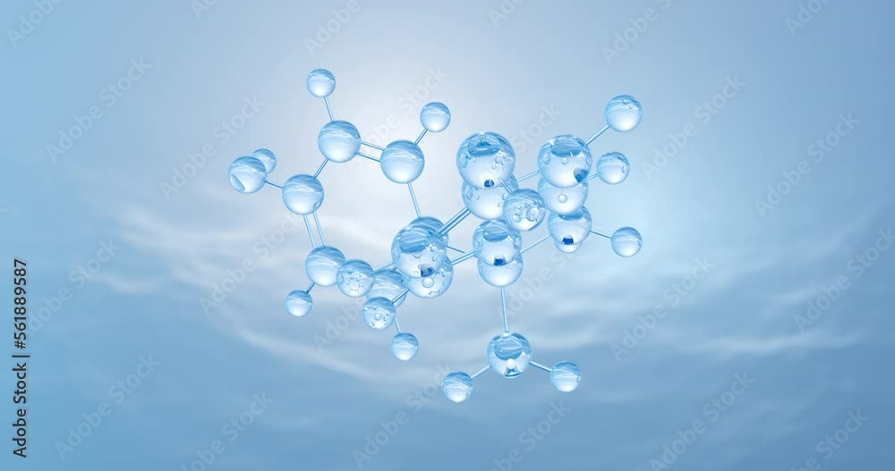 Bisphenol A molecule, rotating 3D model of BPA, C15H16O2 under a microscope, looped video Bisphenol A molecule, rotating 3D model of BPA, C15H16O2 under a microscope, looped video