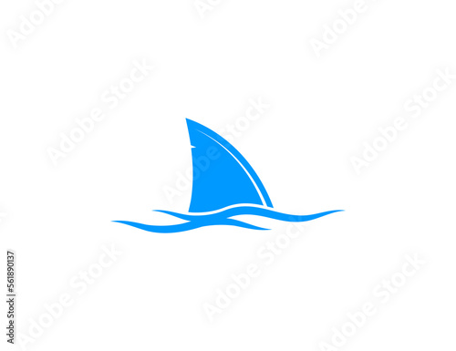 Shark fin, wave blue icon. Vector illustration.