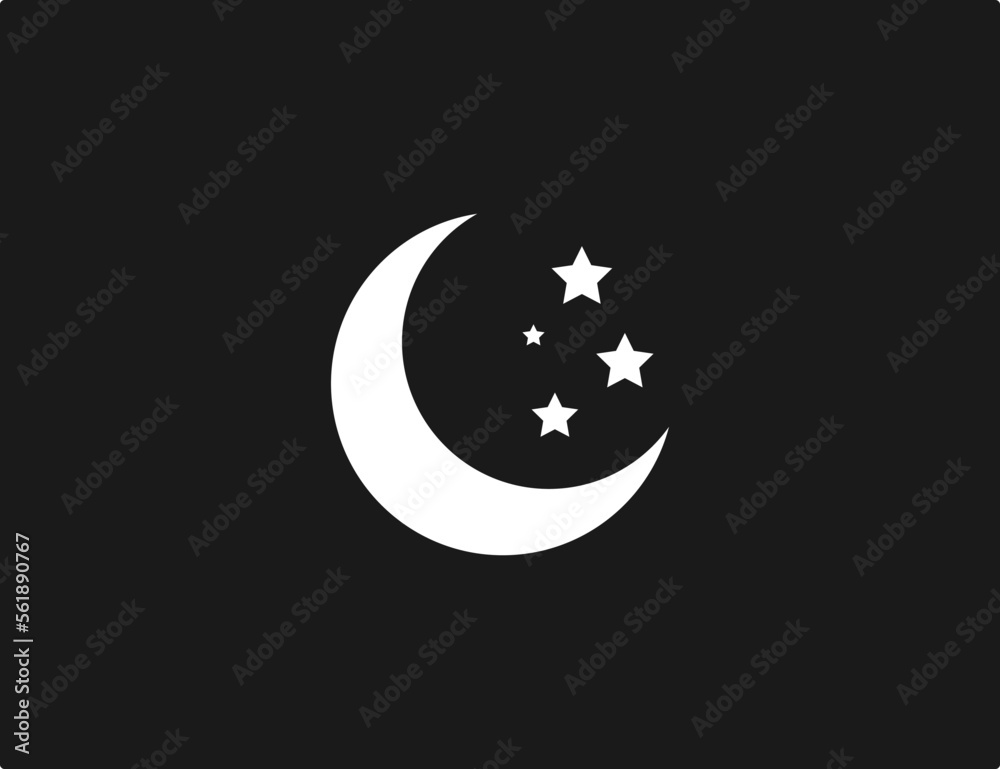 Crescent, moon, night icon. Vector illustration. Crescent, moon, night icon. Vector illustration.