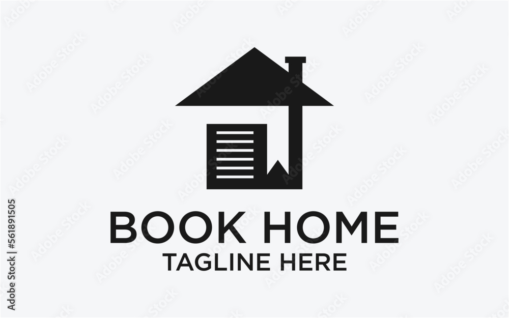 BOOK AND HOME LOGO CREATIVE COMBINED