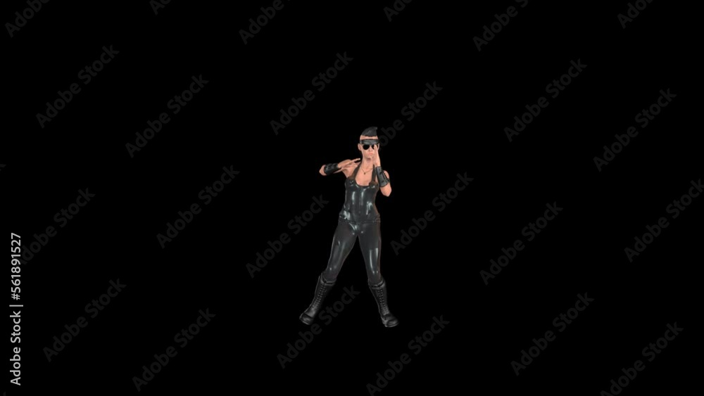 Punk Girl Dancing 3D Animation Transparent Alpha Video Punk Girl Dancing 3D Animation Transparent Alpha Video