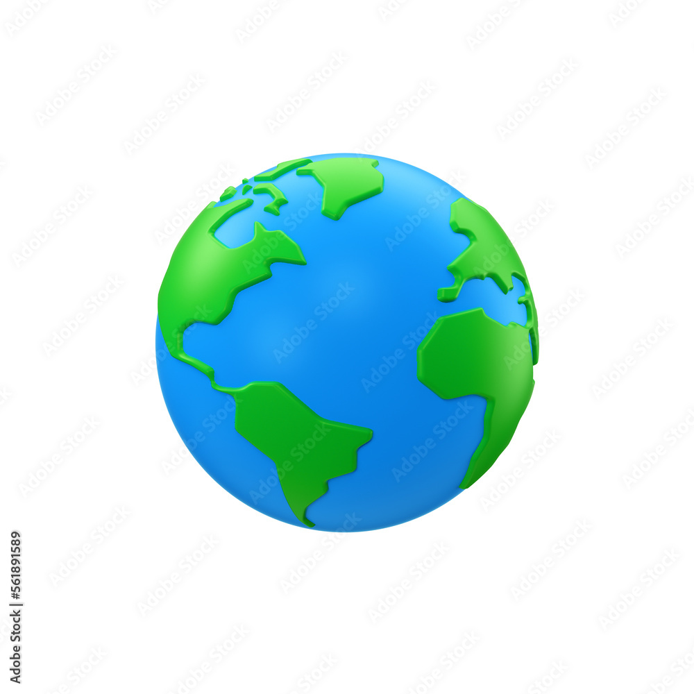 Planet earth globe 3D isolated