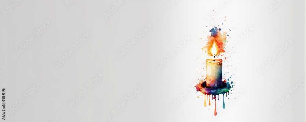 Confirmation Celebration Candle - Watercolour (Generative Art) Confirmation Celebration Candle - Watercolour (Generative Art)