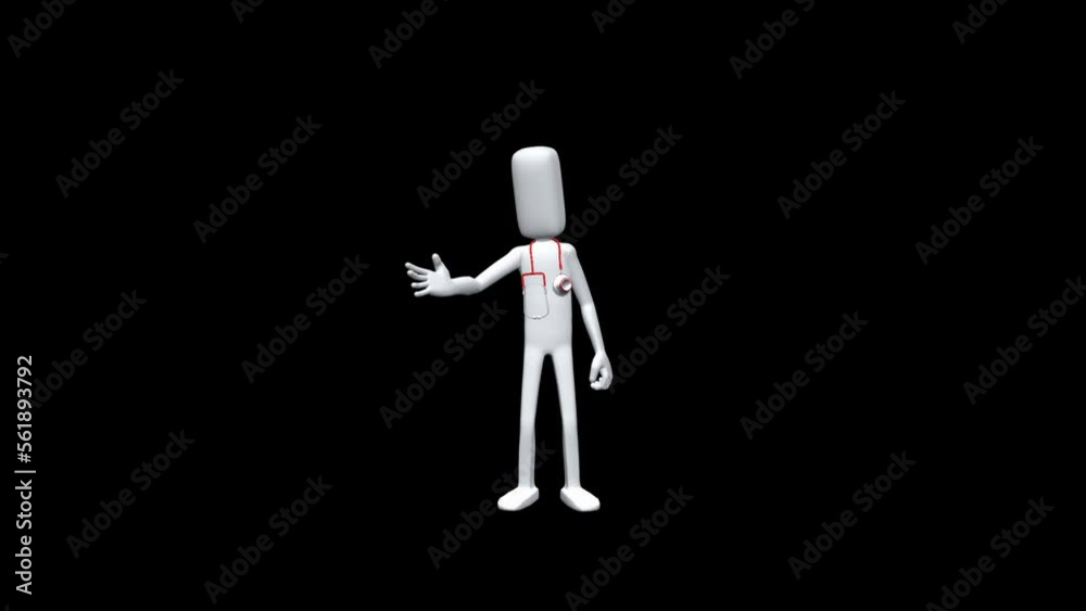 Puppet Doctor Transparent Alpha Video 3D Animation Puppet Doctor Transparent Alpha Video 3D Animation