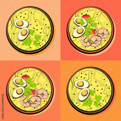 Noodles with ingredients