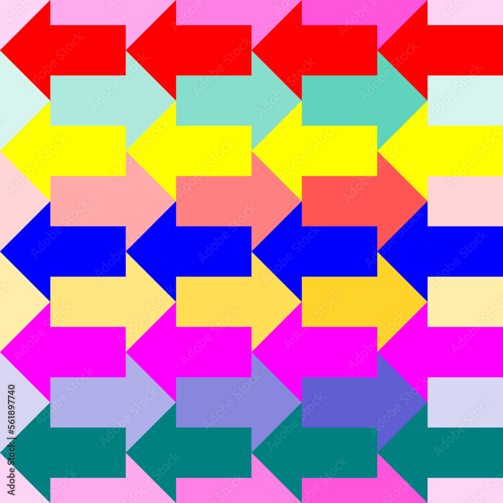 Two Interlocking Arrows Seamless vector graphic of colourful interlocking arrows pointing both ...