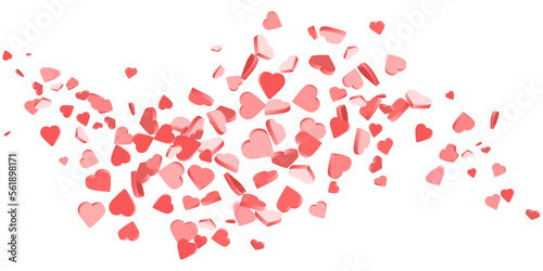 Fototapeta Naklejka Na Ścianę i Meble -  wave of love hearts illustration - valentines day design banner