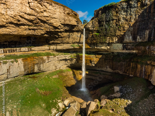 Hunzah. Tobot Waterfall. Canyon Of Khunzakh. Russia, Dagestan