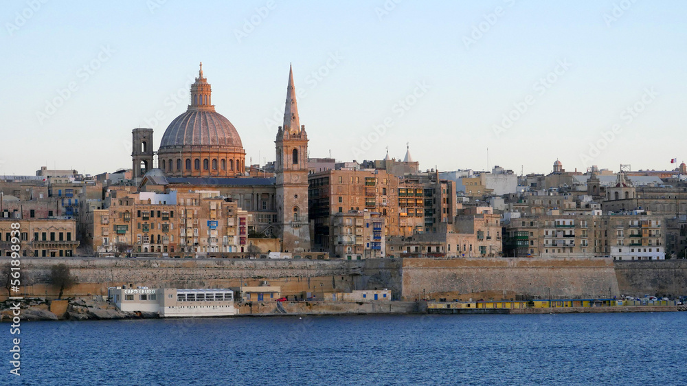 Sunset in Valetta, the capital of Malta.