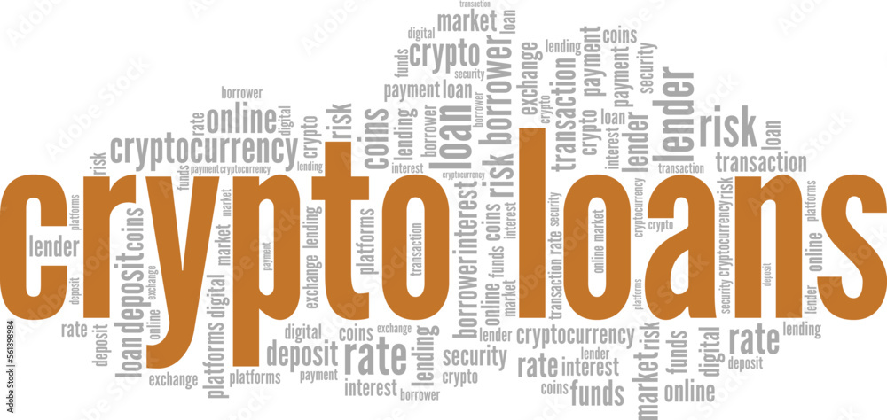 Fototapeta premium Crypto Loans word cloud conceptual design isolated on white background.