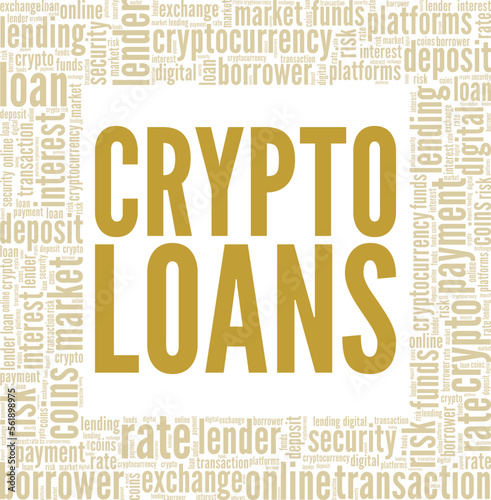 Crypto Loans word cloud conceptual design isolated on white background.
