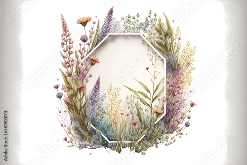 Meadow flowers digital art frame space for product