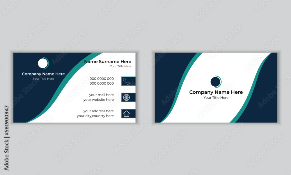 Modern presentation card with company logo.Visiting card for business