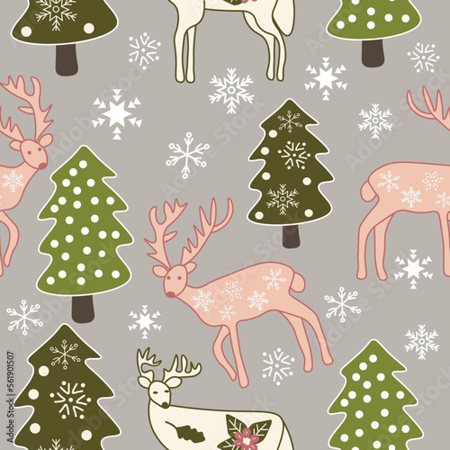 Winter themed vector repeat pattern 