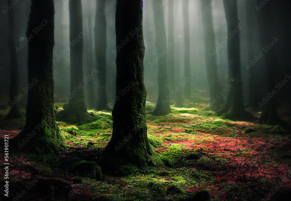 Fototapeta premium A Magical Forest on an E.T Planet