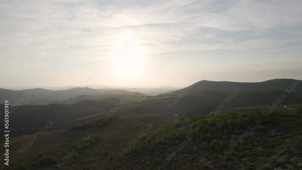 4k Aerial Drone View Flight over tree forest in Mountain at sunset 4k Aerial Drone View Flight over tree forest in Mountain at sunset