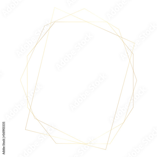 Elegant Geometric Golden Frames With a White Background