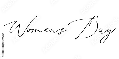 The inscription Women's Day. A hand-drawn vector phrase, lettering, isolated on a white background. Template for a poster, postcard, banner.