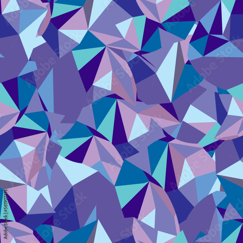 Colored triangles. Seamless pattern. Ornament, koleidoscope, mosaic.