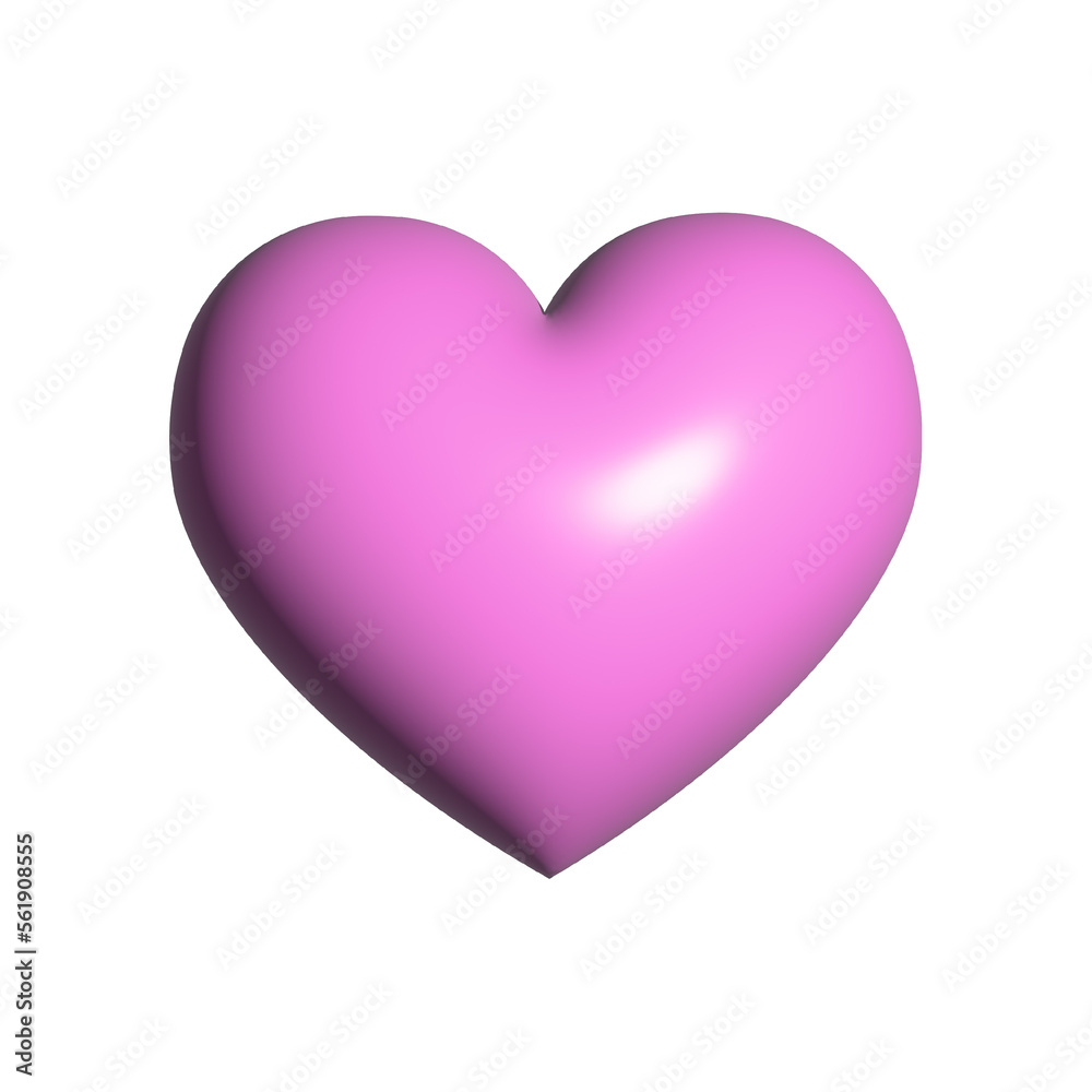 3d illustration: cute heart on white background, symbol of love 3d illustration: cute heart on white background, symbol of love