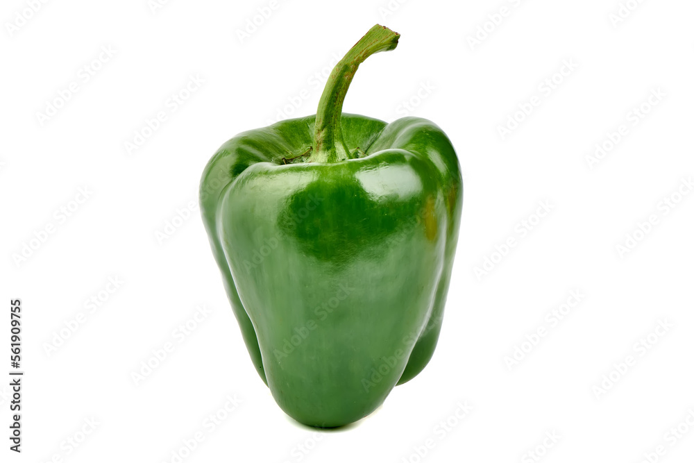 Green ripe bell pepper, isolated on white background. Green ripe bell pepper, isolated on white background.