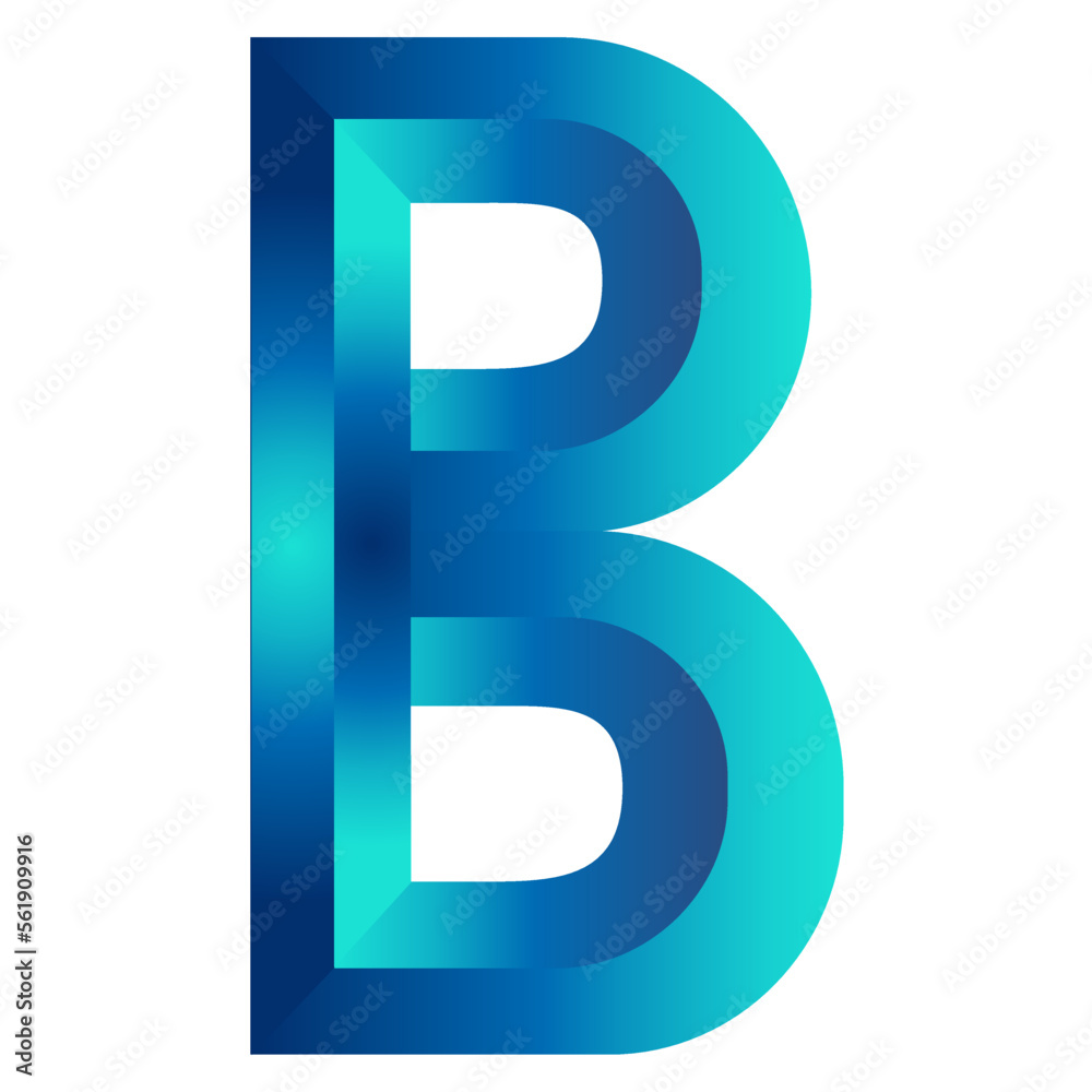 B alphabet logo design abc 3d logo word latter vector png b Stock ...