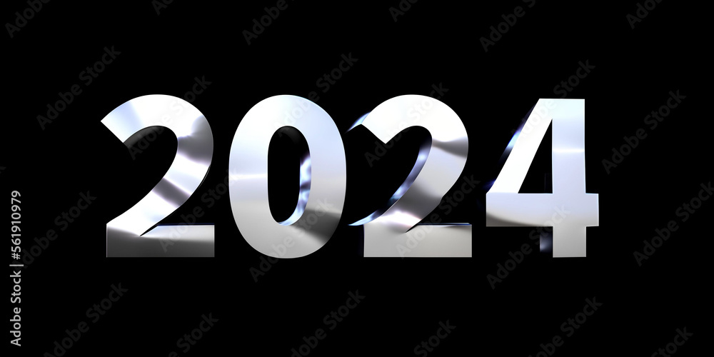 2024 year 3d text text on black, CGI 3d 4K and ai generated. 2024 year 3d text text on black, CGI 3d 4K and ai generated.