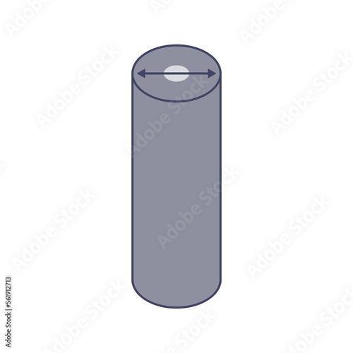Stainless steel bars icon. Aluminum pipe diameter symbol. Industrial beam tube shapes. Wire distance measurement tool. concept. Vector illustration.