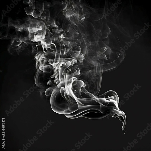 Smoke isolated on black background 
