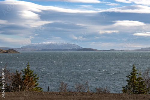 Country and lake Thingvallavatn, Iceland photo