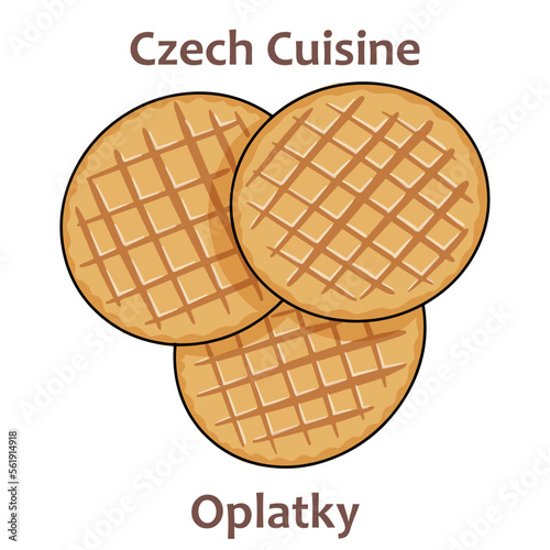 Fotografie, Tablou Oplatky are flat wafers made according to an old, traditional recipe in the area of Karlovy Vary