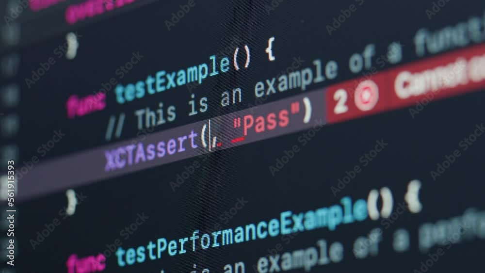 Coding UX UI script text on screen, HTML5 in editor for website development, Close up Macro of Programming code software developer. 