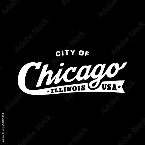 Chicago Illinois lettering design. Chicago typography design. Vector and illustration.