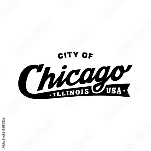 Chicago Illinois lettering design. Chicago typography design. Vector and illustration.