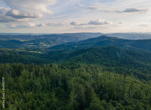 Piękny widok z polskich gór Szczyrk Polska Lato © kam8l