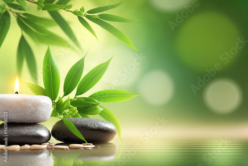 Beautiful spa composition background. Relax still life, spa wellness concept. Generative ai.