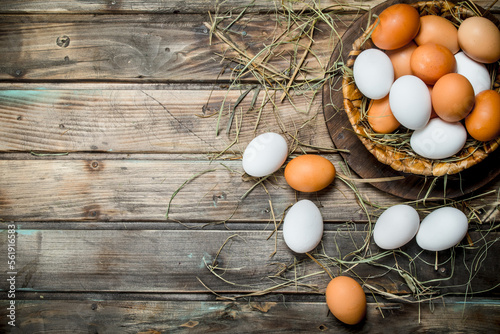Eggs in a basket.