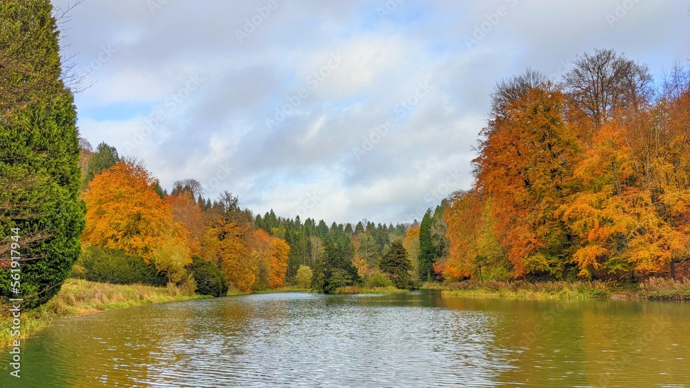 Fototapeta premium Autumn at Miserden, England.