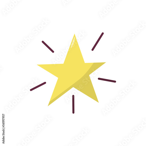 Vector image of a star in flat style on a white background