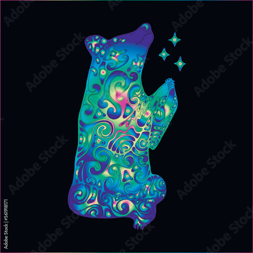 Illustration of riding in a prayer pose. Vector illustrationIllustration of riding in a prayer pose. Cosmic Namaste.