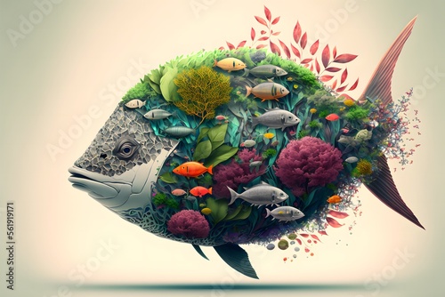 Creative graphic illustration for biodiversity photo