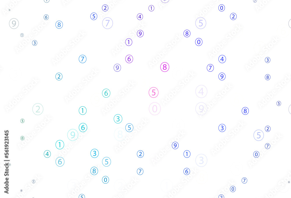 Light Blue, Red vector template with isolated numerals. Light Blue, Red vector template with isolated numerals.