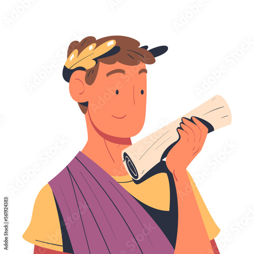 Ancient Roman Emperor Character as Sovereign Ruler of Empire from Classical Antiquity Vector Illustration