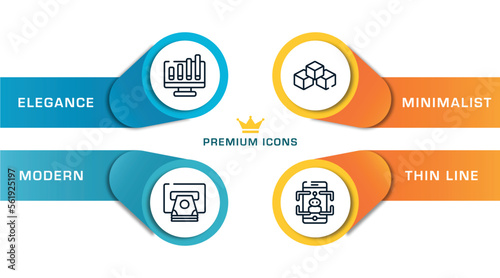 general outline icons with infographic template. thin line icons such as ar graph, atm cash, ar platform, ar game vector.