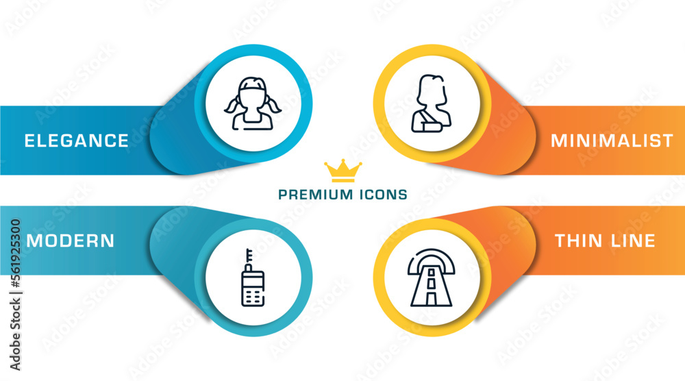 general outline icons with infographic template. thin line icons such as teenager, laser measurement, shoulder immobilizer, road tunnel vector. general outline icons with infographic template. thin line icons such as teenager, laser measurement, shoulder immobilizer, road tunnel vector.