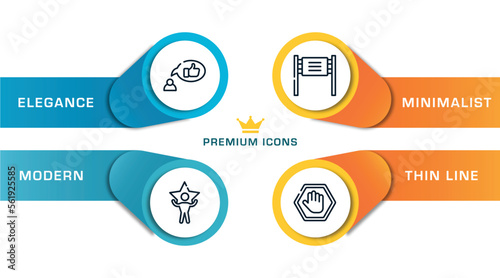 marketing & seo outline icons with infographic template. thin line icons such as recommendation, superior, road banner, ad blocker vector.