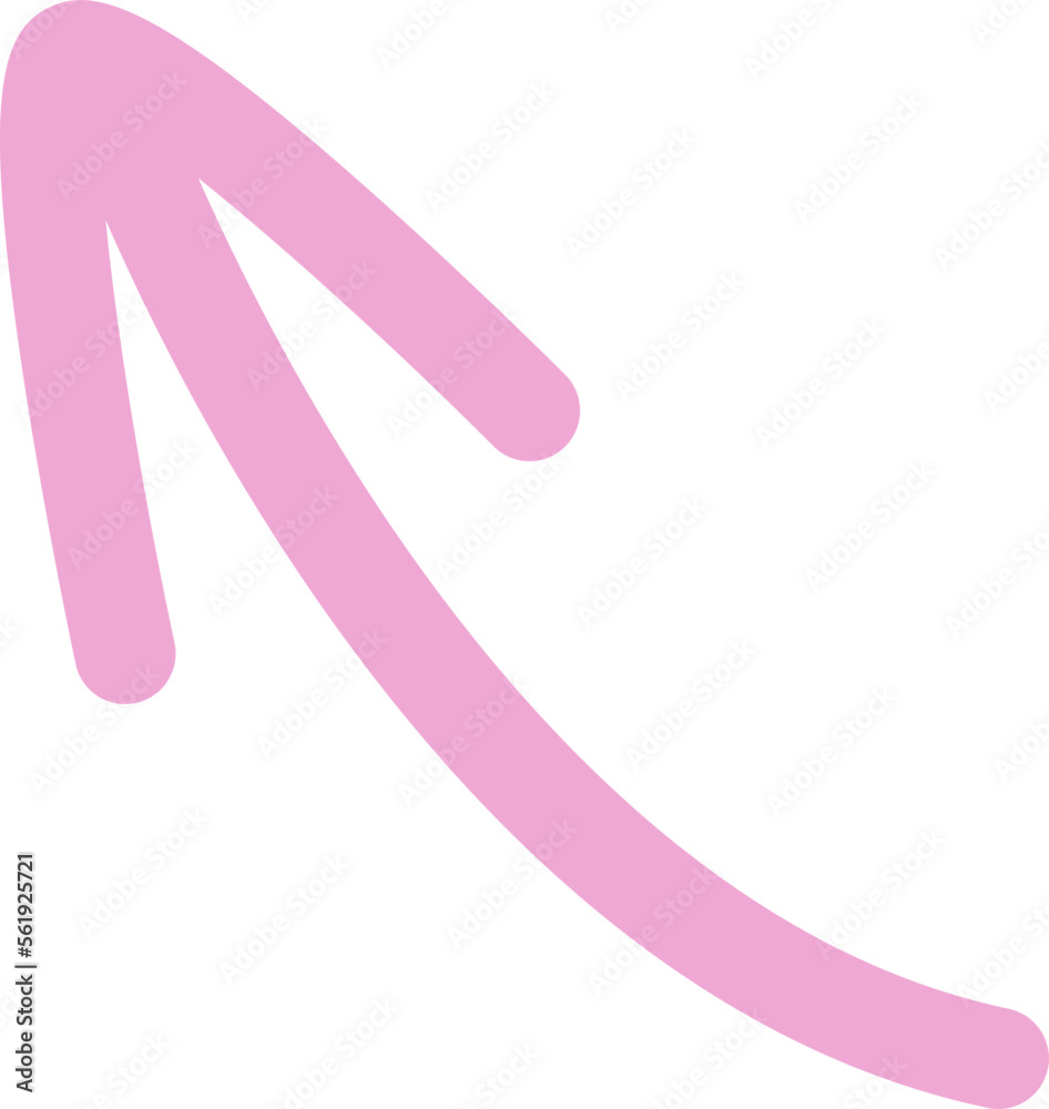 Colored doodle arrow and line flat icon Showing direction Colored doodle arrow and line flat icon Showing direction