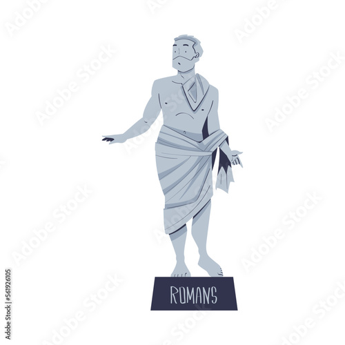 Noble Aristocrat Orator in Toga Statue Vector Illustration