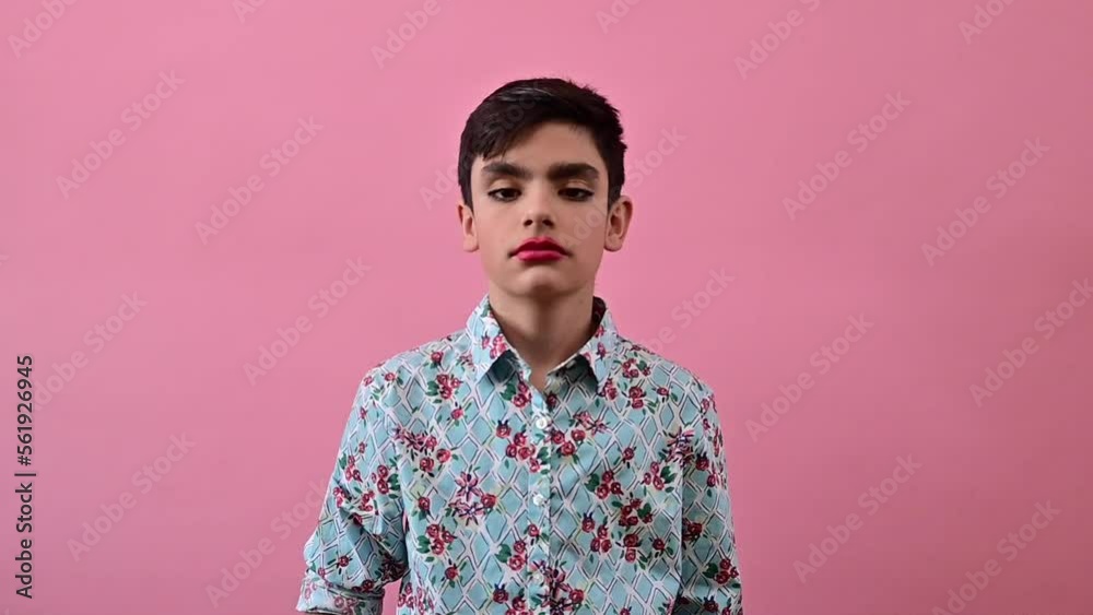 Young guy feeling girly. Gender confusion in adolescence. Young guy feeling girly. Gender confusion in adolescence.
