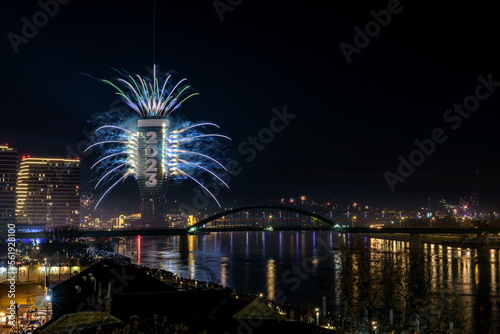 New Years firework in the city